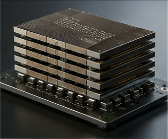 Stacked high-bandwidth memory modules on a substrate
